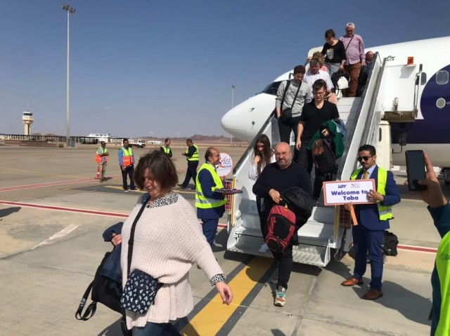 مطار طابا الدولي يستقبل أولى الرحلات البولندية بعد توقف 10 سنوات